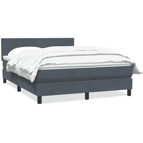 vidaXL Box Spring postelja z vzmetnico Temno siva 140x220 cm Velvet Cene