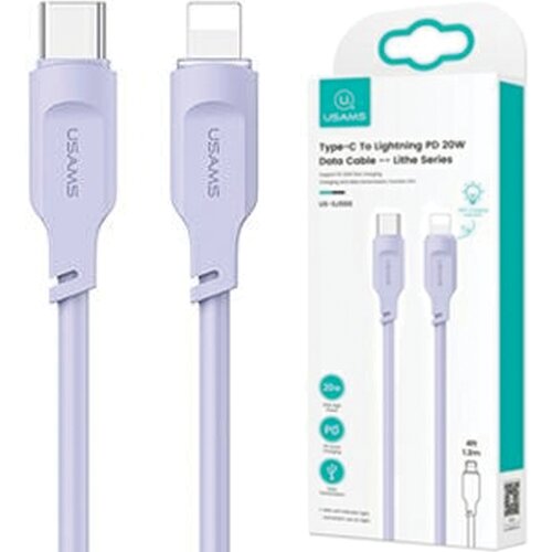 Usams USB-C KABEL ZA LIGHTNING 20W 1.2M PD HITRO POLNJENJE VIJOLIČEN, (21980430) Cene