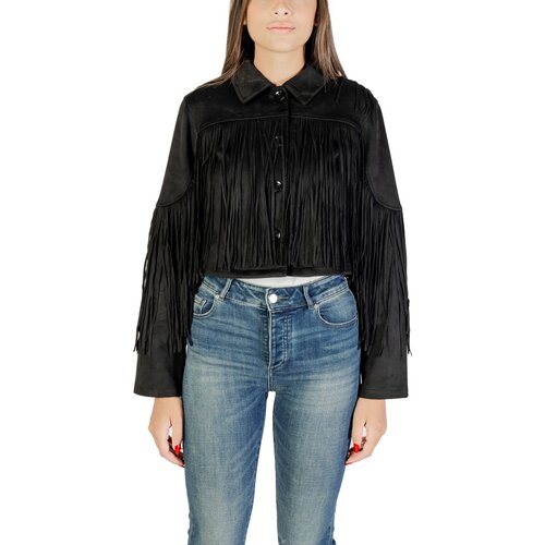 Only Jakne ONLDIANE LIFE FAUX SUEDE FRINGES OTW 15354896 Črna Slike