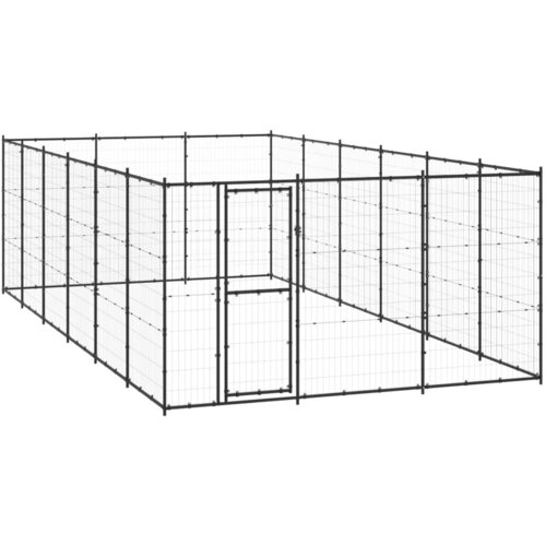 vidaXL zunanji pasji boks jeklo 21,78 m² Cene