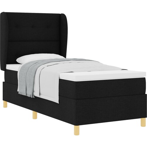 vidaXL Box Spring postelja z vzmetnico Črna 80x200 cm Tkanina Cene