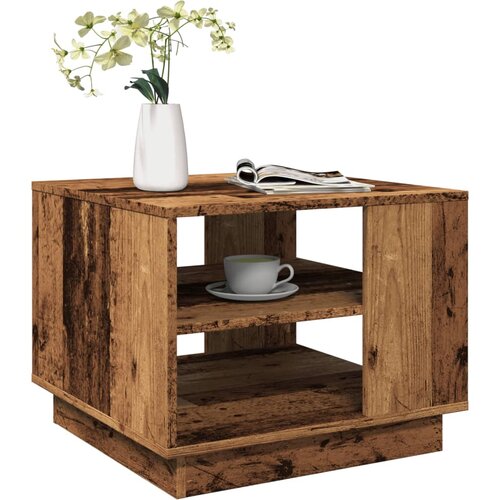 VidaXL Kava miza Old Wood 55x55x42 cm Inženirski les Slike