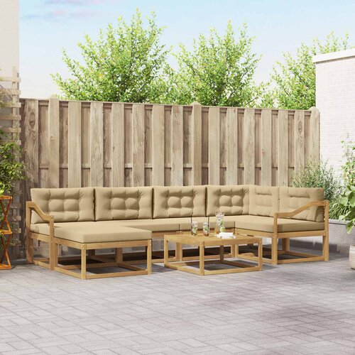  Set vanjskih sofa 7 kom. Bijela i bež Cene