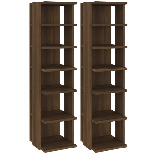 Maison Chic Regal za čevlje - Polica za čevlje 2 kosa rjavi hrast 27,5x27x102cm inženirski les, (21776566) Slike
