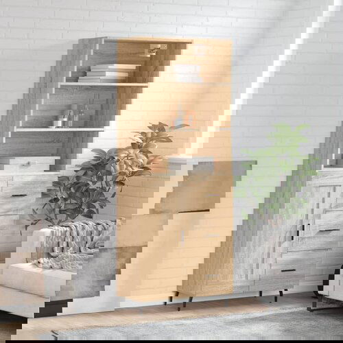 vidaXL Visoka komoda hrasta sonome 69 5x34x180cm od konstruiranog drva Cijene