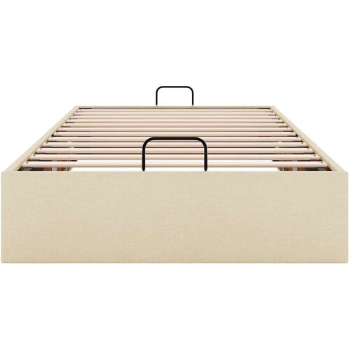 VidaXL Otomanski okvir kreveta bez madraca krem 90x190 cm od tkanine Slike