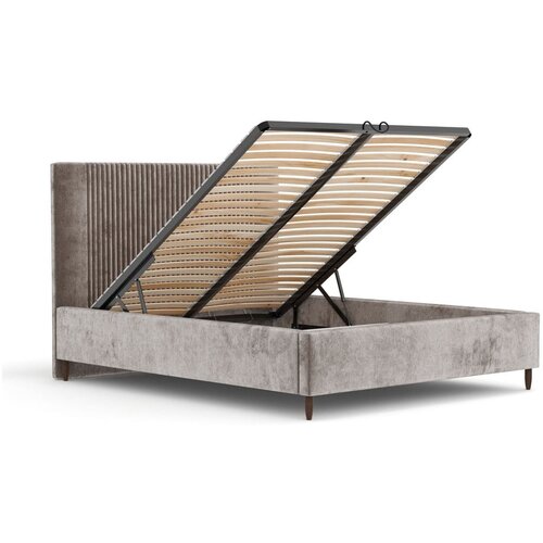 Maison de R&amp;ecirc;ve Bež tapecirani bračni krevet s prostorom za odlaganje s podnicom 160x200 cm Etero &amp;ndash; Slike