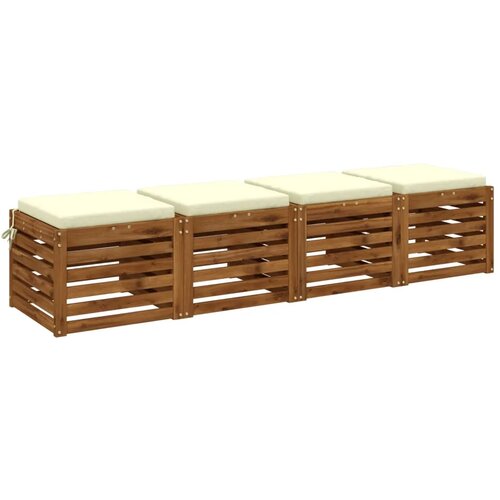  Jastučići za sjedalo od 4 dijela SOEST 4 kom. 100% poliester - Krem (poliester) 45 x 45 x 5 cm 4 Cijene