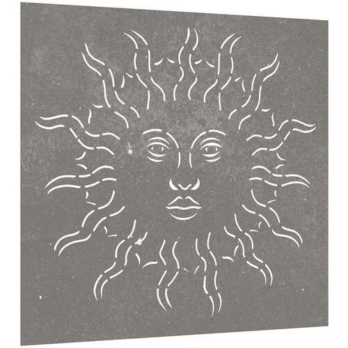  Vrtni zidni ukras 55 x 55 cm od čelika COR-TEN s uzorkom sunca Slike
