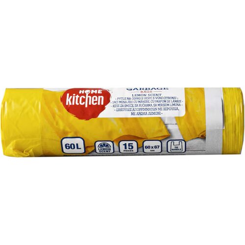 HOME KITCHEN Kesa za djubre zuta sa ruckom/limun 60l Cene