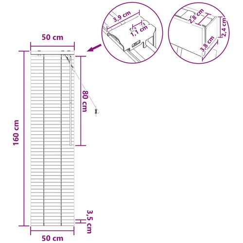  Venecijanska roleta Crna 50 x 160 cm 35 mm Slike