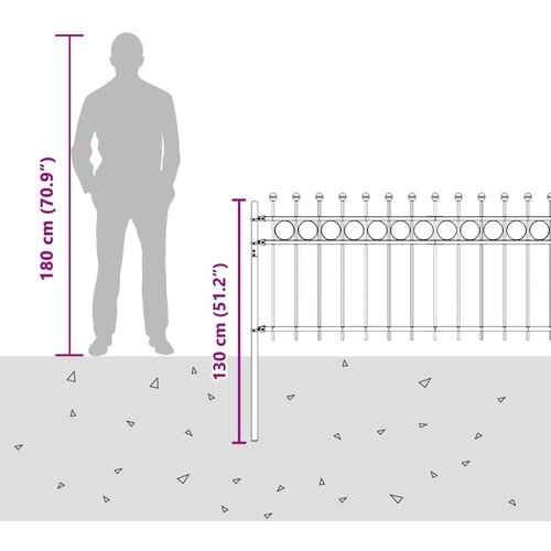  Ograda u obliku prstena Crna 200 x 130 cm Slike