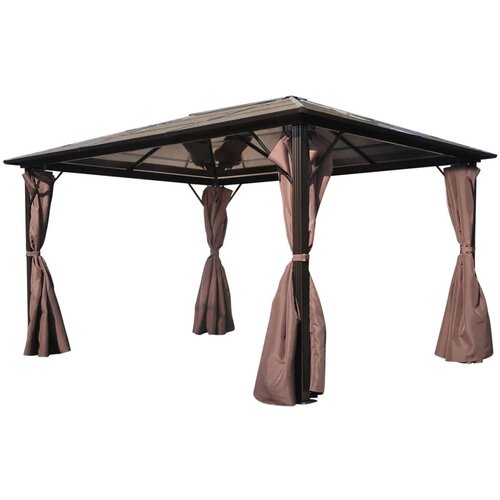 vidaXL Paviljon z zavesami rjave barve aluminij 400 x 300 cm Cene