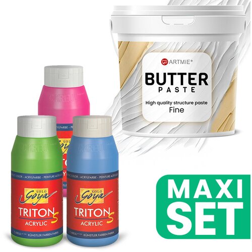 Komplet maslene 3D paste in akrilnih barv TRITON S ARTMIE Slike