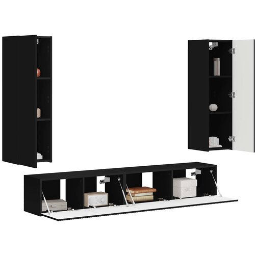 Set TV komoda 3 kom. Crna Slike