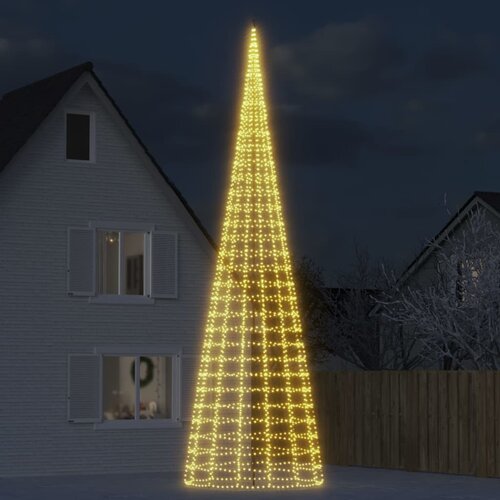 vidaXL Osvetljena novoletna jelka na drogu 3000 LED toplo bela 800 cm Cene
