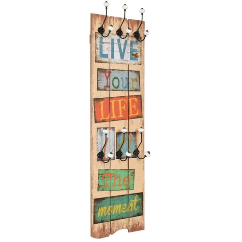  Zidna vje&amp;scaron;alica za kapute sa 6 kuka LIVE LIFE 120 x 40 cm Slike