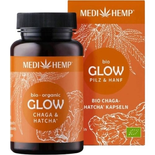 MEDIHEMP GLOW Chaga-HATCHA organske kapsule - 120 kaps. Slike
