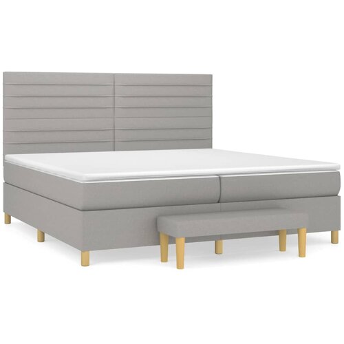 Maison Chic Box spring postelja - Vzmetna postelja z vzmetnico svetlo siva 200x200 cm blago SL19643, (21893666) Cene