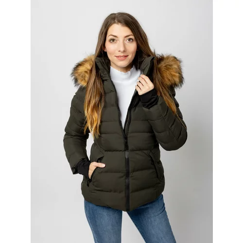 Glano Women's quilted winter jacket - khaki