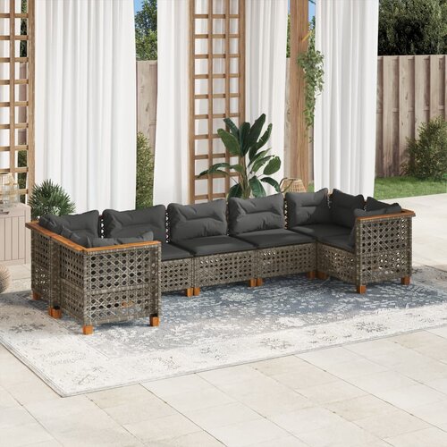 vidaXL 7-dijelni set vrtnih sofa sivi od poliratana Cijene