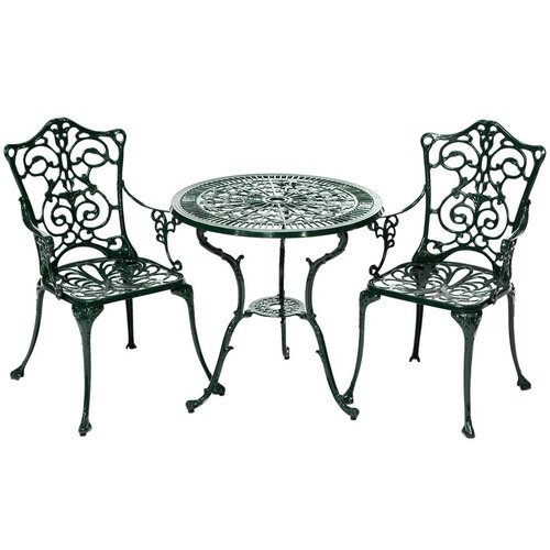 Gardenson Set Za Balkon Lugano, Zelena, Aluminij, 3-Delno Slike