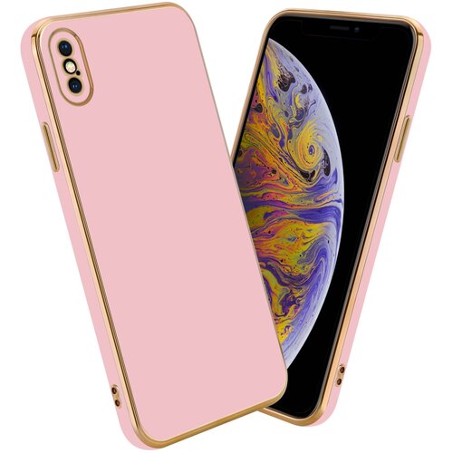 Cadorabo Ohi&amp;scaron;je, združljiv z Apple v sijajnem roza barvi - Za&amp;scaron;čitni pokrov iz fleksibilnega silikona TPU in z za&amp;scaron;čito pred kamero, (20602664) Slike