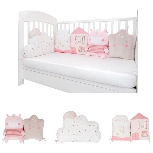 Kikka Boo Ogradica od plišanih jastuka set 5 pcs Hippo Dreams Cene