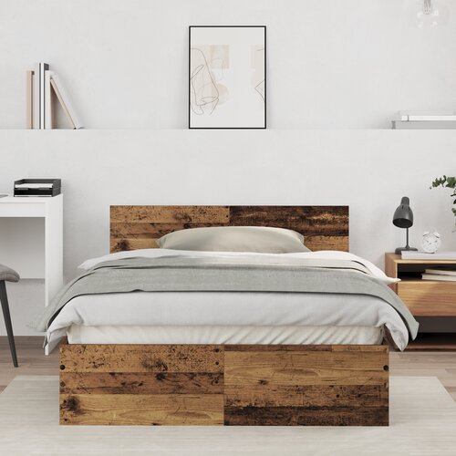 vidaXL Okvir kreveta s uzglavljem Smeđa 120 x 190 cm Čvrsto drvo Cene