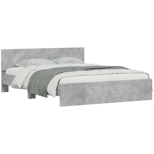 VidaXL okvir kreveta s uzglavljem boja betona 140x200 cm Slike