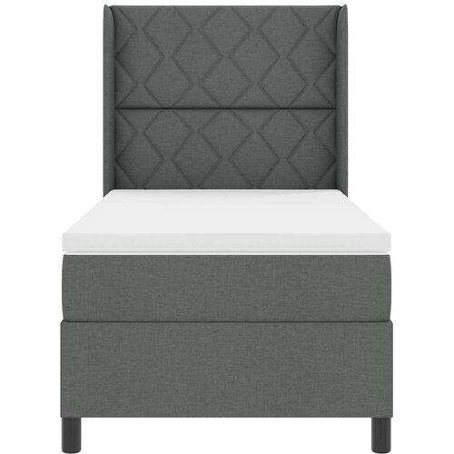  Krevet s opruga kutije Tamno siva 200 x 100 cm tkanina Slike