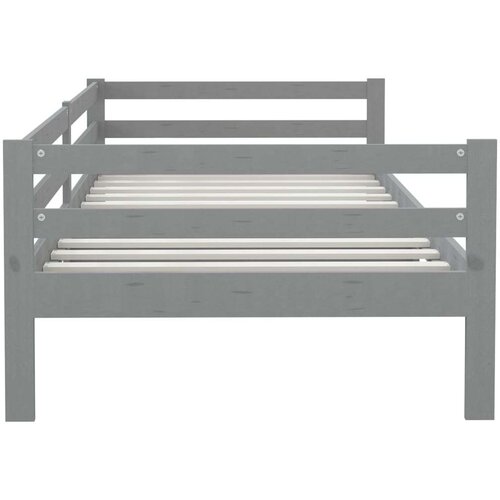 VidaXL Dnevni ležaj od masivne borovine sivi 90 x 200 cm Slike