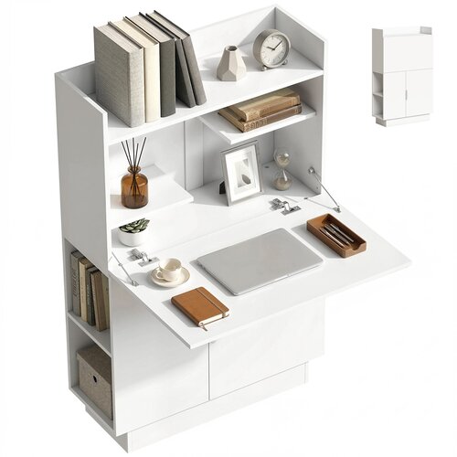 HOMCOM Pisalna miza iverna plo&scaron;ča 80D x 30&Scaron; x 128V cm bela, (5000243036) Cene