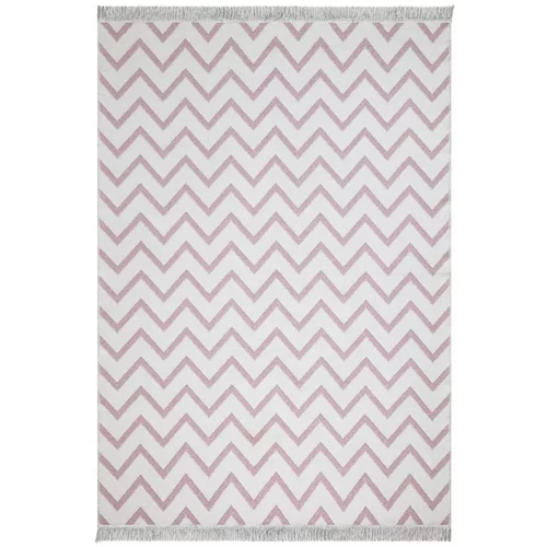 Oyo home bijelo-ružičasti pamučni tepih Duo, 160 x 230 cm