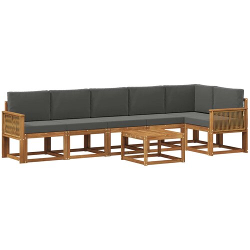 vidaXL Zunanja garnitura za sedenje 7 pcs Naravna in antracitna, (5000279867) Cene