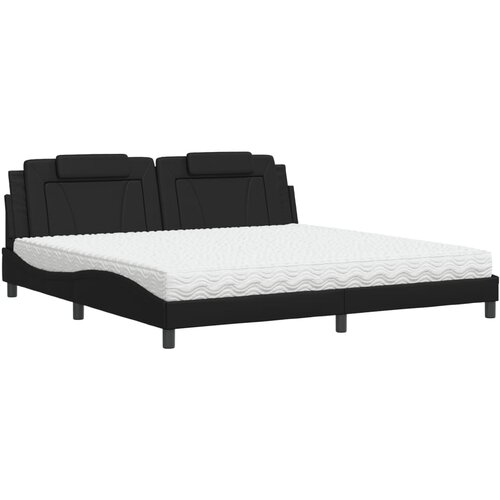 vidaXL Postelja z vzmetnico črna 200x200 cm umetno usnje, (21143003) Cene