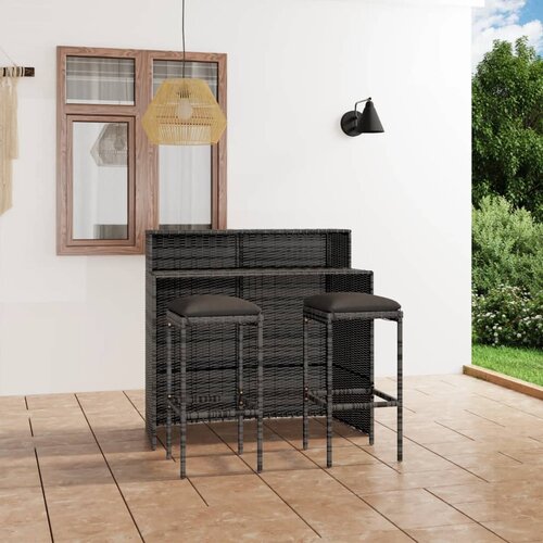 The Living Store Vrtna barska garnitura 3-delna z blazinami siva - Vrtna Barska Garnitura, (21425060) Slike