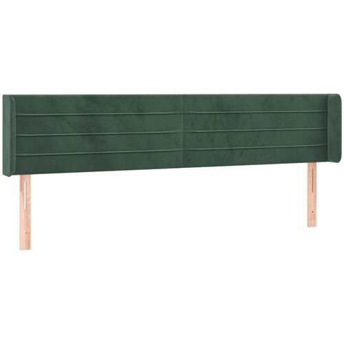 Maison Chic posteljno vzglavje - vzglavna omarica - nočna omarica z u&amp;scaron;esi temno zeleno 183x16x78/88 cm žamet, (21713294) Slike