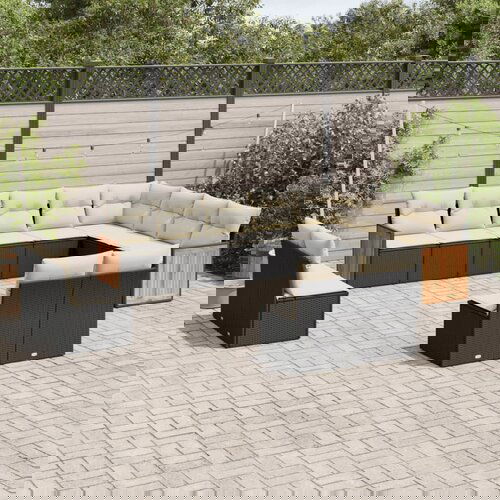 VidaXL 12-dijelni set vrtnih sofa od poliratana s jastucima crni Slike