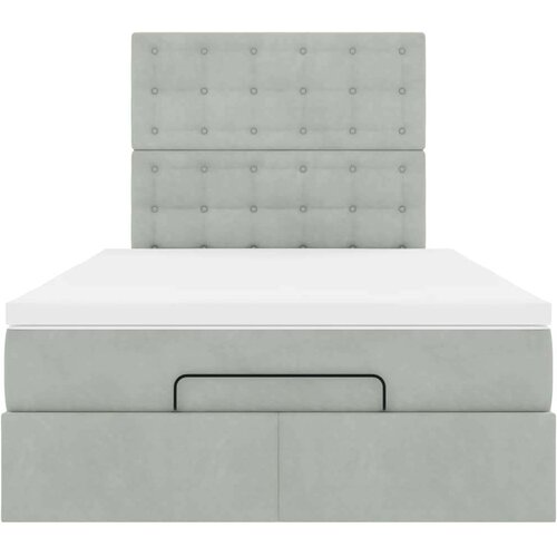 VidaXL okvir za krevet s madracima svjetlosivi 120x190 cm bar&amp;scaron;unasti Slike