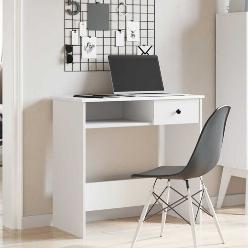  Radni stol bijeli 80 x 40 x 75 cm od iverice Slike