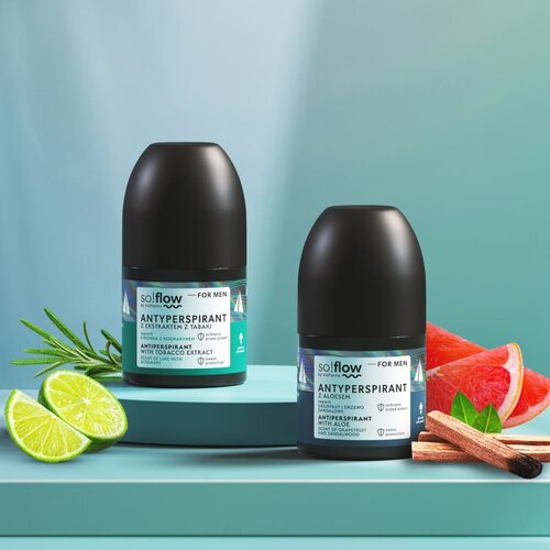 SoFlow Men Antiperspirant antiperspirant roll-on za mo&amp;scaron;ke Tobacco extract scent of Lime with Rosemary 50 ml Slike