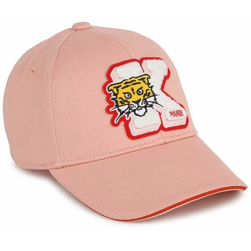 Kenzo Kids Pamučna kapa sa šiltom za bebe boja: ružičasta, s aplikacijom
