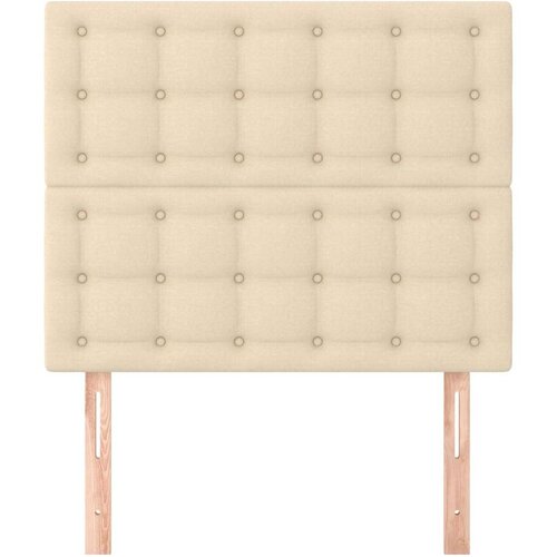  Uzglavlja 2 kom krem 80x5x78/88 cm od tkanine Slike
