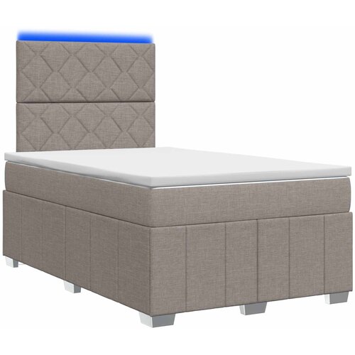  LED okvir za krevet s madracem Sivosmeđa 120 x 190 cm Tkanina Slike