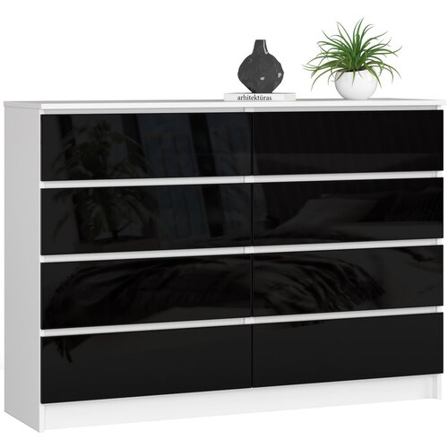 AKORD KOMODA K140 8SZ CLP ČRNA SJAJ, (21703190) Slike