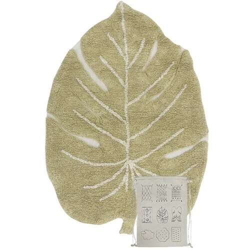 Lorena Canals Preproga mini monstera olivna, 75x100 Slike