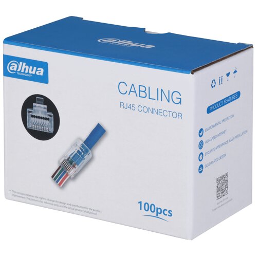 Dahua RJ45 pass through konektori za CAT5 i CAT5E pakovanje 100 komada Cene