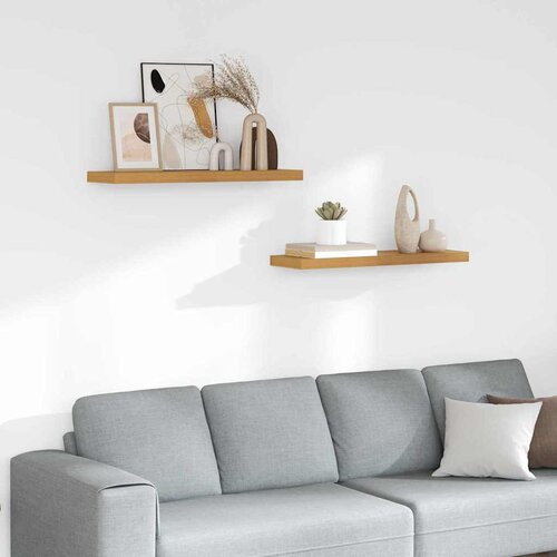  Polica na zidu 2 pcs Bež 90 x 23,5 x 4 cm Konstruirano drvo Cijene