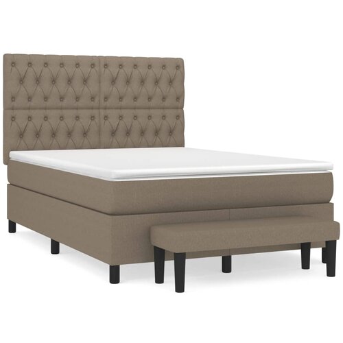 Maison Chic Box spring postelja - Vzmetna postelja z vzmetnico taupe 140x190 cm blago SL13936, (21883371) Cene